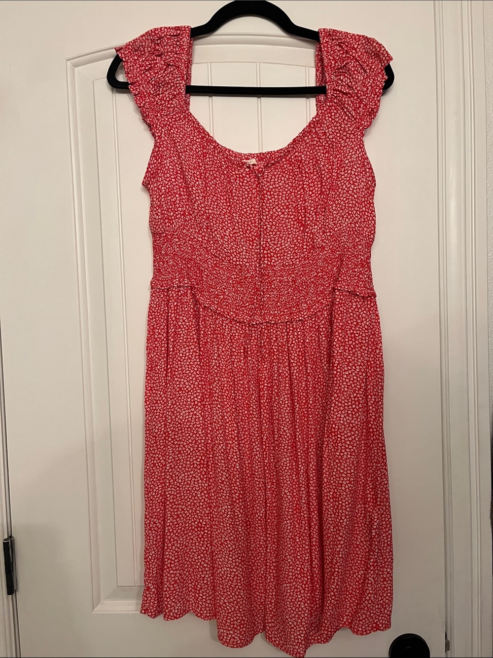 Levi’s Red Floral Scoop Neck Summer Dress, Large